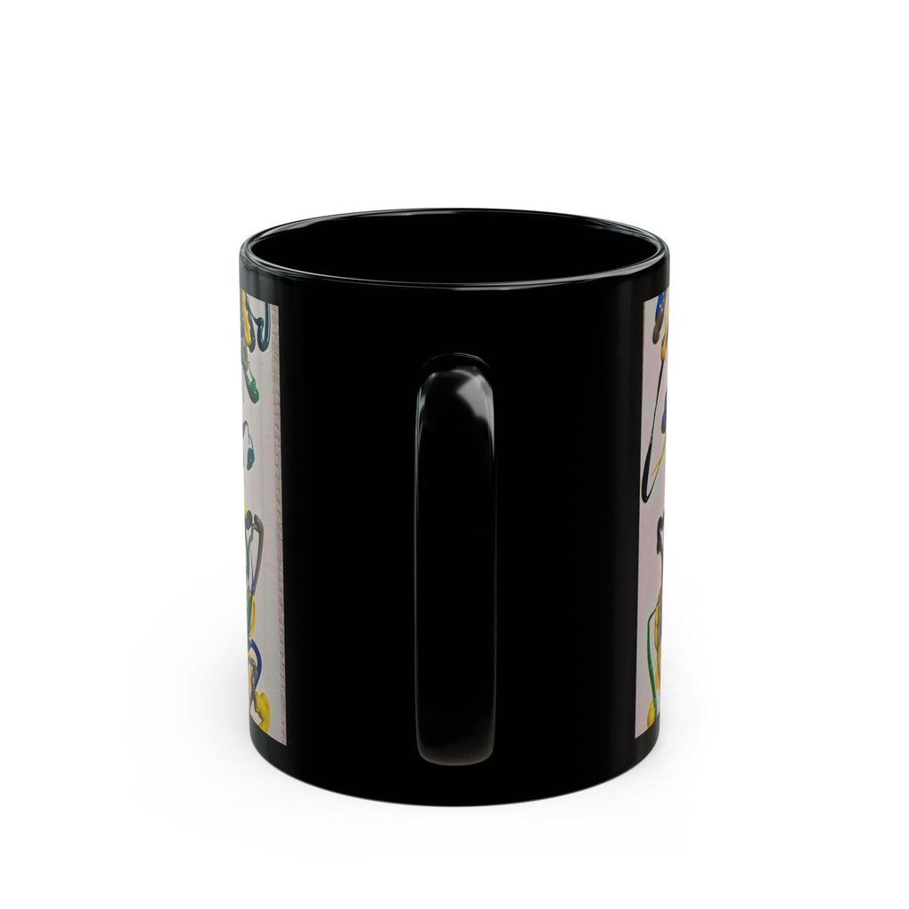 Abstract Drip Drizzle ART Black Coffee Mug — Colorful Paint Splash Design (11oz, 15oz)