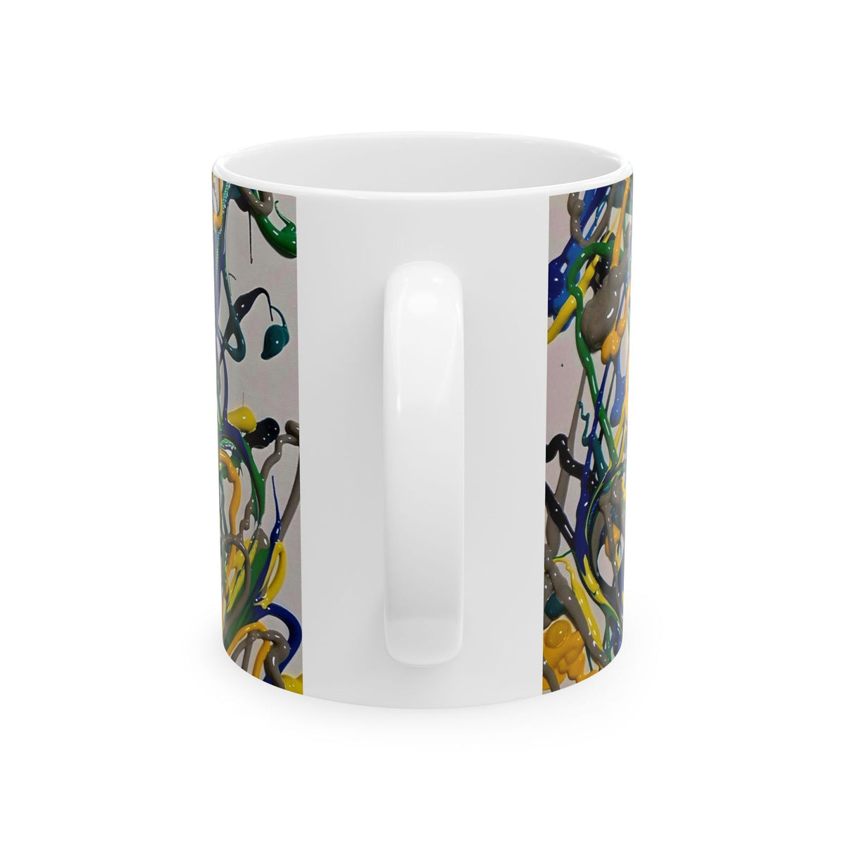 Colorful Abstract Art Ceramic Mug - Perfect Gift for Art Lovers, Unique Coffee Cup, Home Decor, Birthday Present, Customizable Option