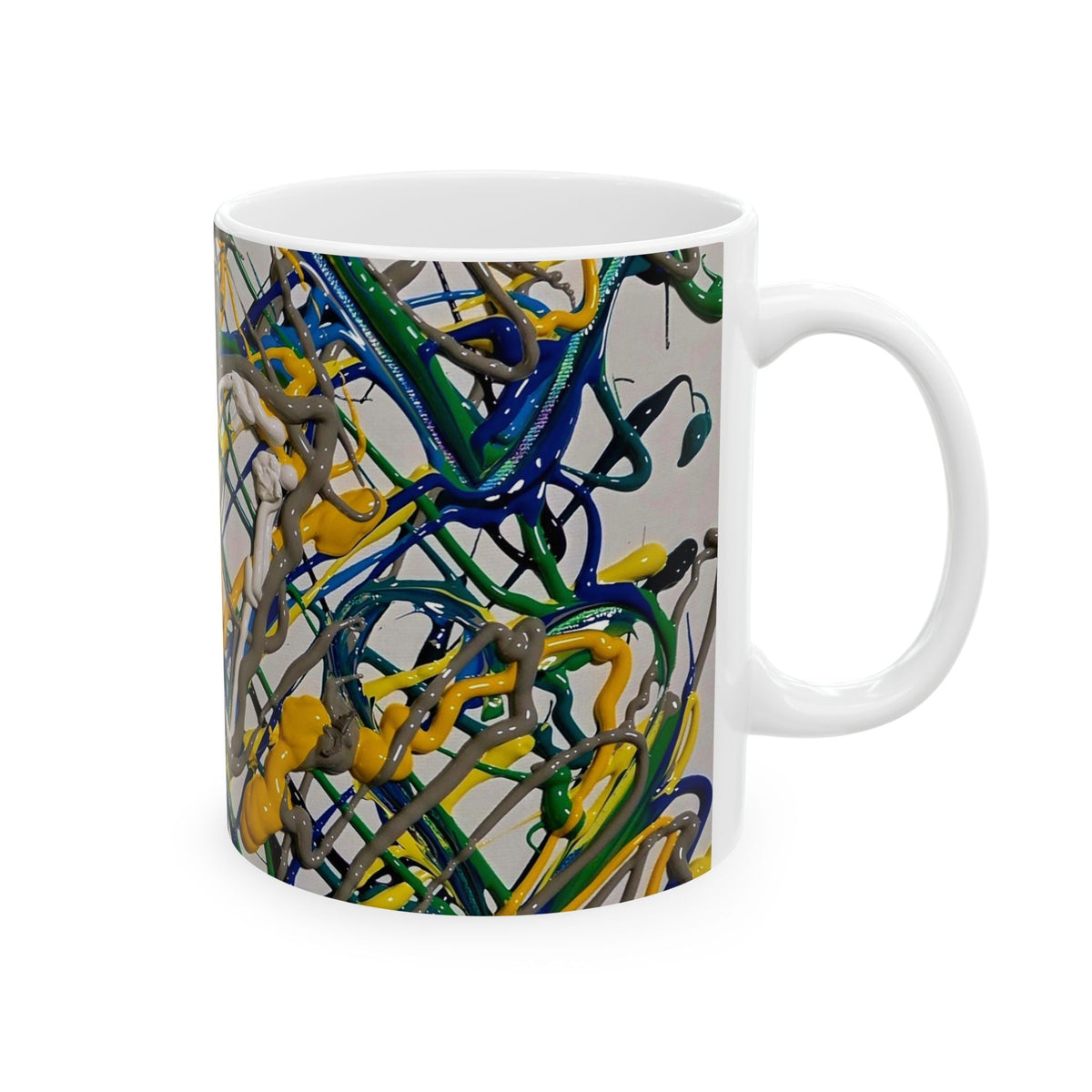 Colorful Abstract Art Ceramic Mug - Perfect Gift for Art Lovers, Unique Coffee Cup, Home Decor, Birthday Present, Customizable Option