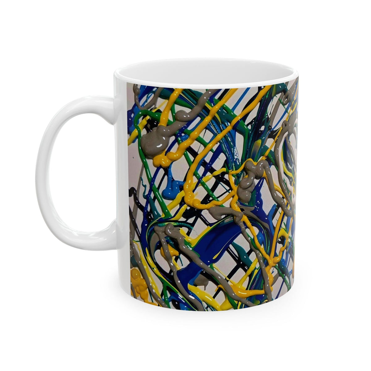 Colorful Abstract Art Ceramic Mug - Perfect Gift for Art Lovers, Unique Coffee Cup, Home Decor, Birthday Present, Customizable Option