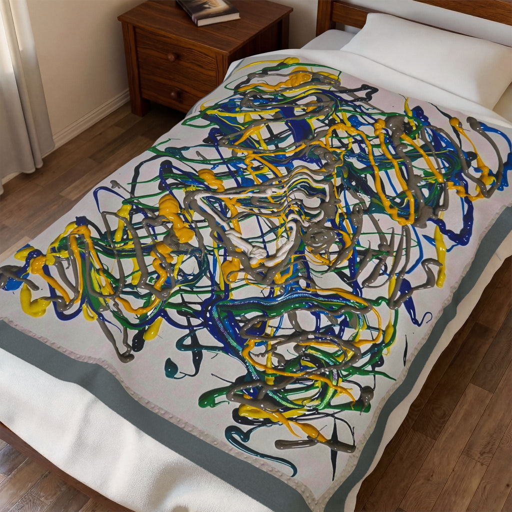 Abstract ART Splatter Velveteen Plush Blanket — Colorful Modern ART Throw