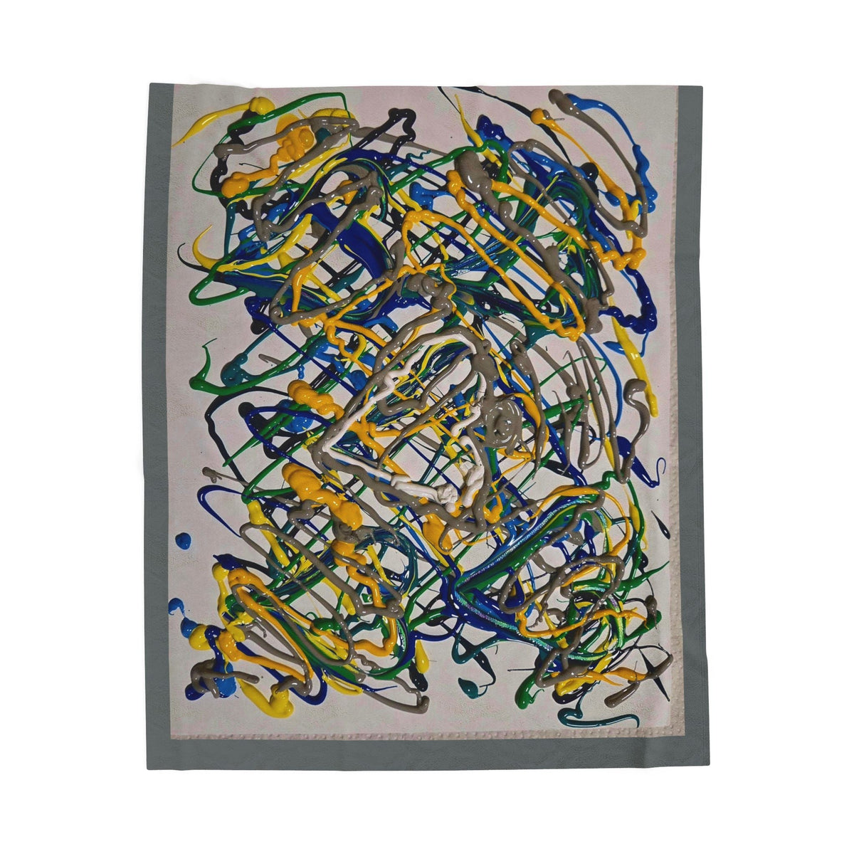 Abstract Art Splatter Velveteen Plush Blanket — Colorful Modern Art Throw