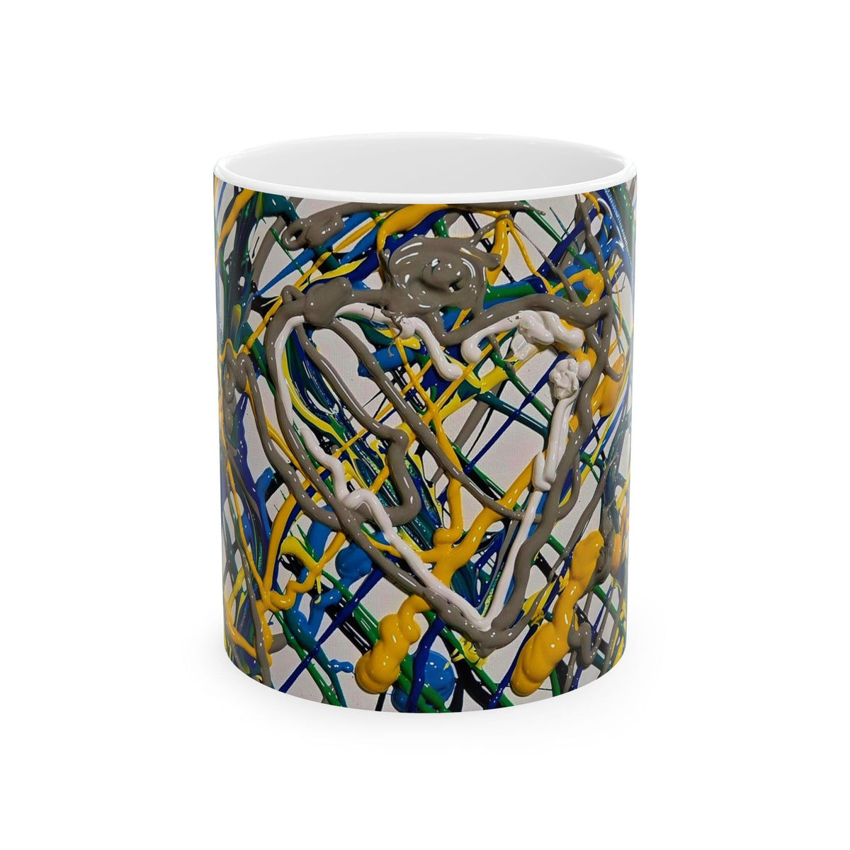 Colorful Abstract Art Ceramic Mug - Perfect Gift for Art Lovers, Unique Coffee Cup, Home Decor, Birthday Present, Customizable Option