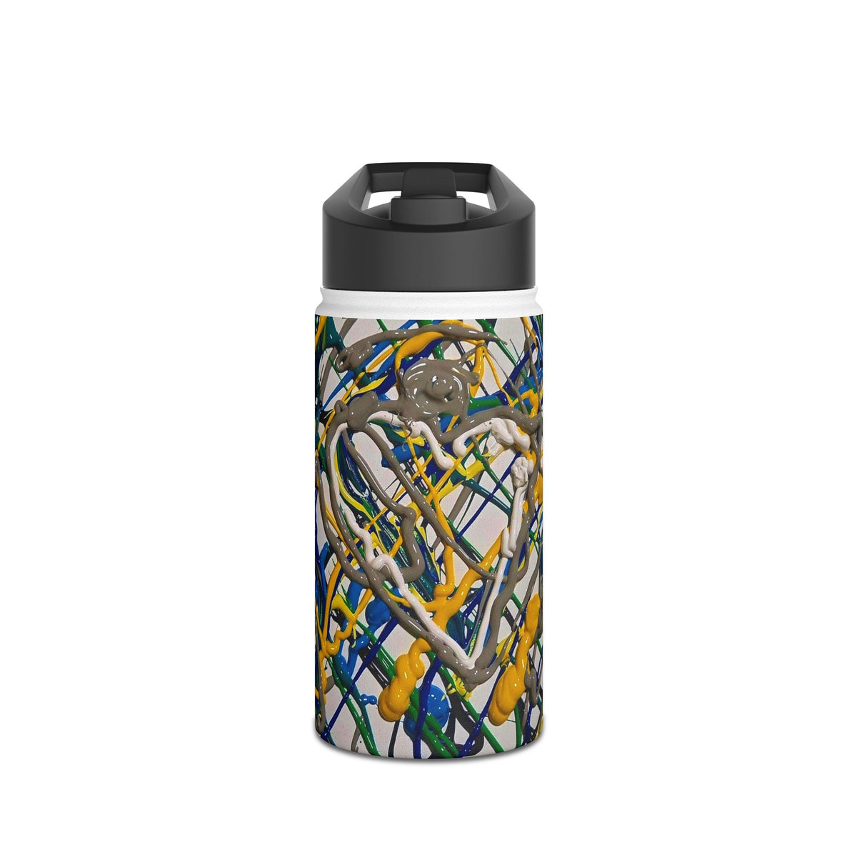 Abstract Drip Art Stainless Steel Water Bottle