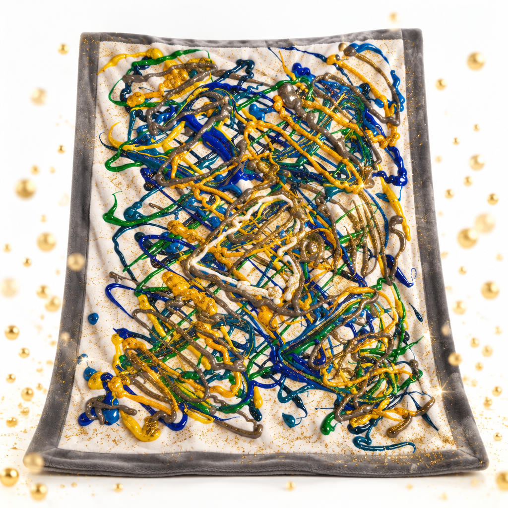 Drizzle Art Blanket — Gold Glitter Bling